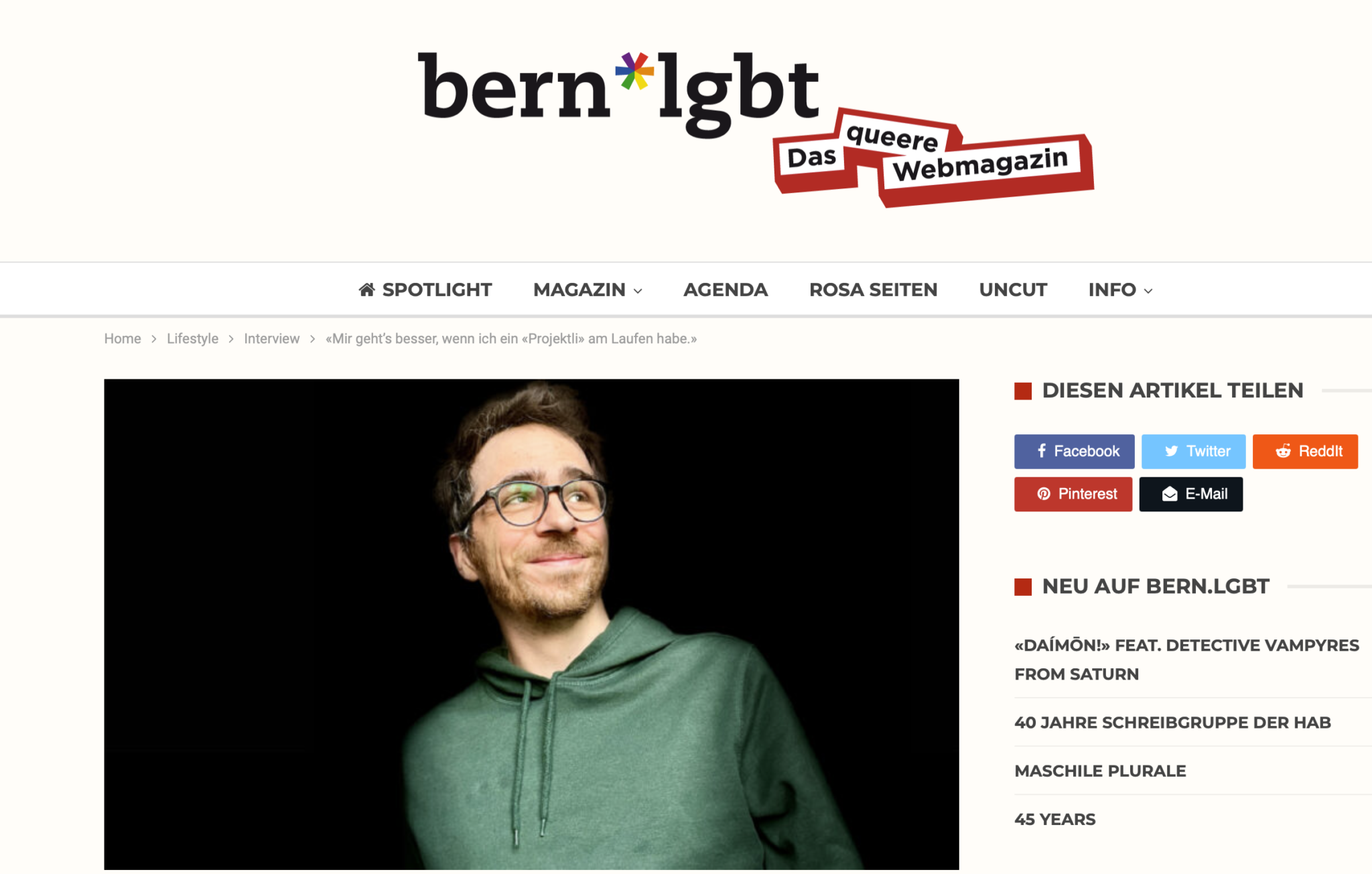 bern.lgbt: «Mir geht’s besser, wenn ich ein «Projektli» am laufen habe»